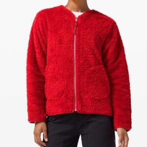 Lululemon Red Oh So Sherpa Full Zip Jacket